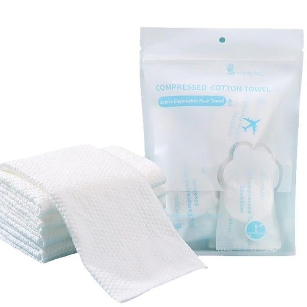 SNZ 10-Pack Disposable Compressed Towels for Travel - 23.6x11.8 Inch Extra Large, Ultra
