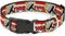Buckle-Down Dog Collar Plastic Clip, Thor Hammer Red Yellow White, 11 to 17 Inches