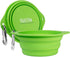 Mighty Paw Travel Dog Bowl Set, Silicone Food & Water Bowls, Bonus Carabiner Clip, Lightweight, Leak-Proof, Green