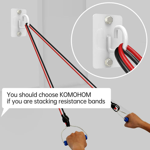 Resistance Band Wall Anchor, Workout Wall Mount Anchor, Exercise Band Hook, White Workout Band Holder