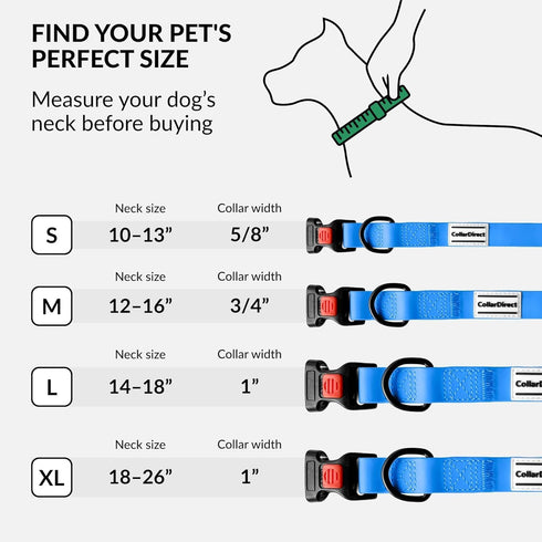 CollarDirect Waterproof Dog Collar, Adjustable Silicone Plastic Collar for Large, Medium, Small Dogs