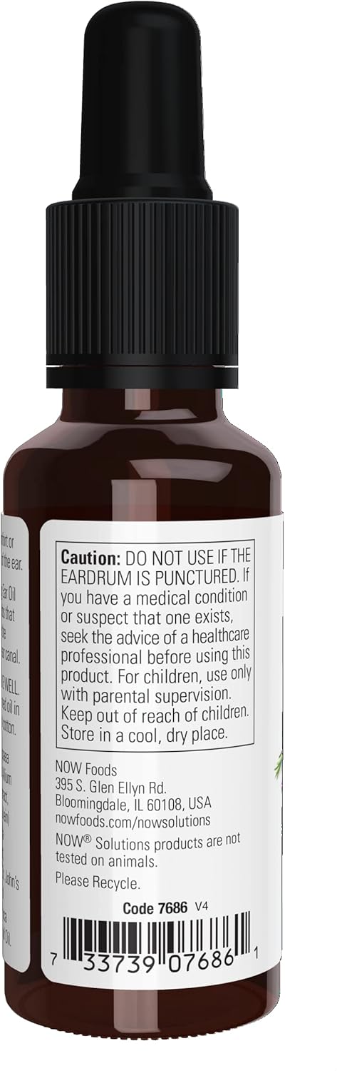 NOW Solutions Ear Oil, Soothing Herbal Blend, 1-Ounce, Great for Mild Discomfort or Irritation