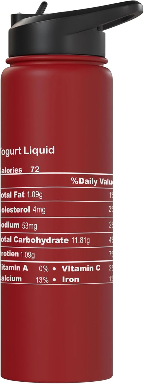 Family Matching Thanksgiving Tee for Family Funny Yogurt Liquid Thanksgiving Nutritional Fact Stainless Steel Insulated
