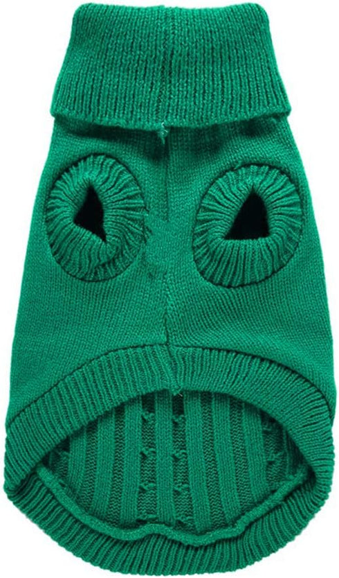 Dog Sweater - Warm Knitted Sweater for Small, Medium, Large Dogs, Cute Classic Coat for Girls and Boys (XXL, Green)