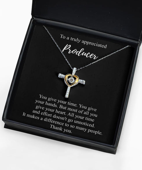EzGift Thank You Producer Necklace Appreciation Pendant Leaving Inspirational Gift Give Time Effort Retirement Sterling