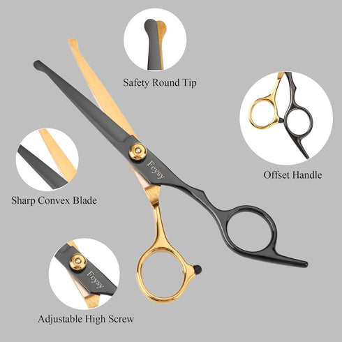 Set Dog Grooming Scissors Kit, Fcysy Professional Pet Shears for Cats at Home, Dog Grooming Tools with Curved
