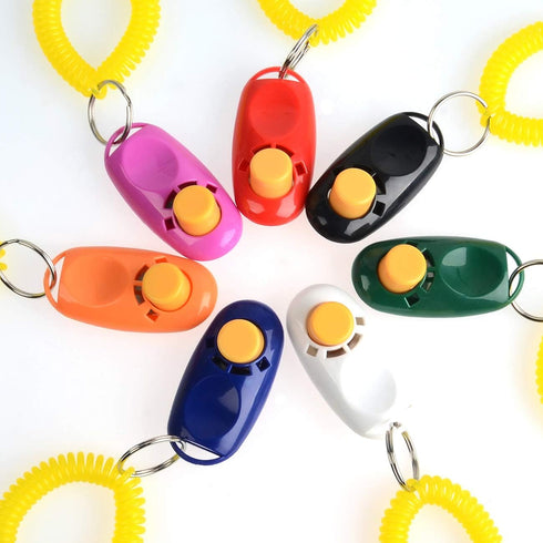 Coolrunner 7pcs Universal Animal Pet Dog Training Clicker, 7 Color with Wrist Bands Strap