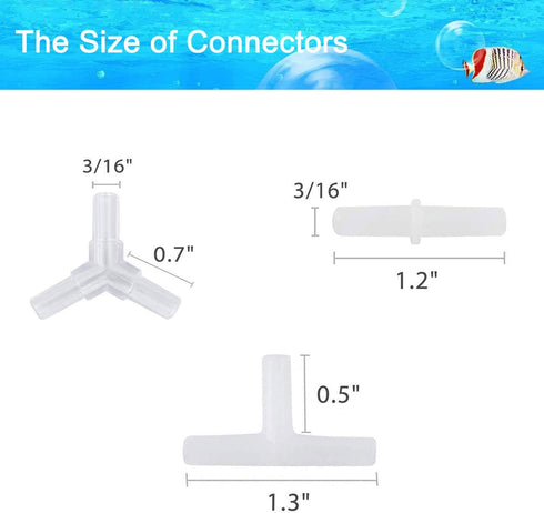 15 Feet Airline Tubing, Standard Aquarium Air Pump Accessories with Air Stone Disc and Connectors