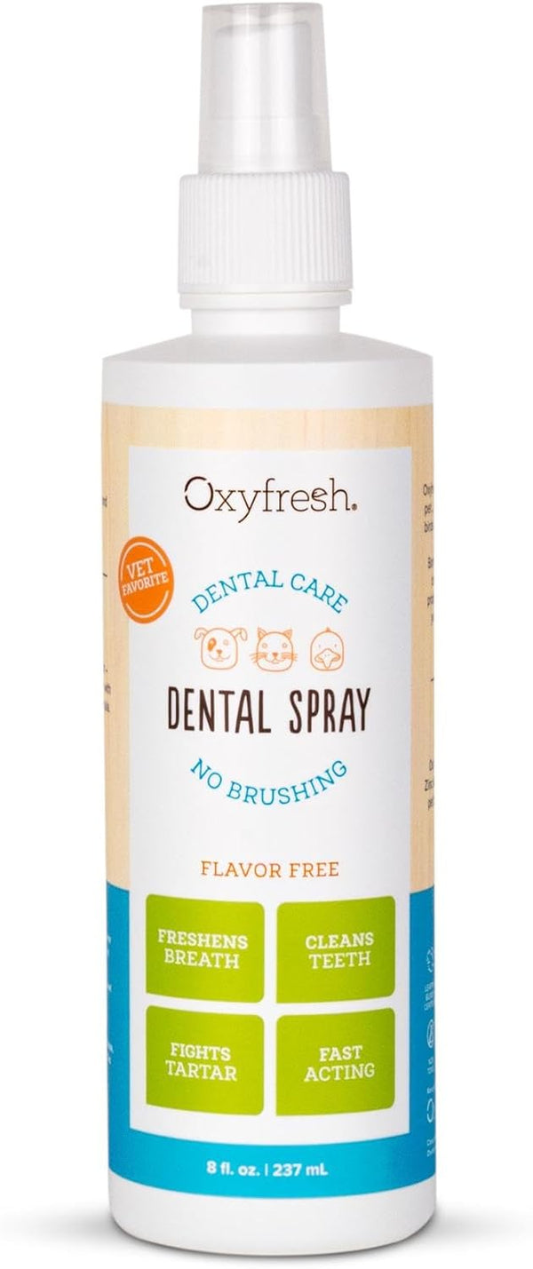Oxyfresh Advanced Pet Dental Spray – 8oz Instant Dog and Cat Fresh Breath: Easiest No Brushing Solution for Dogs and