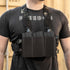 Tactical Triple Mag Pouch - Placard Magazine Panel with Insert Set Clip Holder and Female QASM Buckles