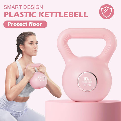 KHTO Kettlebells Fitness Exercise-Pink Strength Training Kettlebell Sets, Dumbbell Weights for Home Gym Equipment
