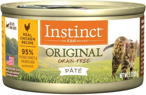 Instinct Original Grain Free Real Chicken Recipe Natural Wet Canned Cat Food - 3 oz. Cans (Case of 24)