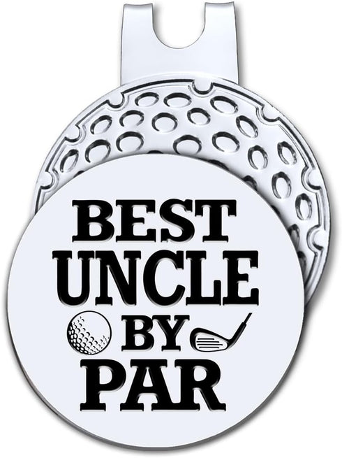 Hafhue Best Uncle by Par Golf Ball Marker with Magnetic Hat Clip, Funny Golf Accessories for Uncle, Birthday Gift for
