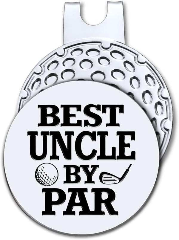 Hafhue Best Uncle by Par Golf Ball Marker with Magnetic Hat Clip, Funny Golf Accessories for Uncle, Birthday Gift for