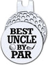 Hafhue Best Uncle by Par Golf Ball Marker with Magnetic Hat Clip, Funny Golf Accessories for Uncle, Birthday Gift for