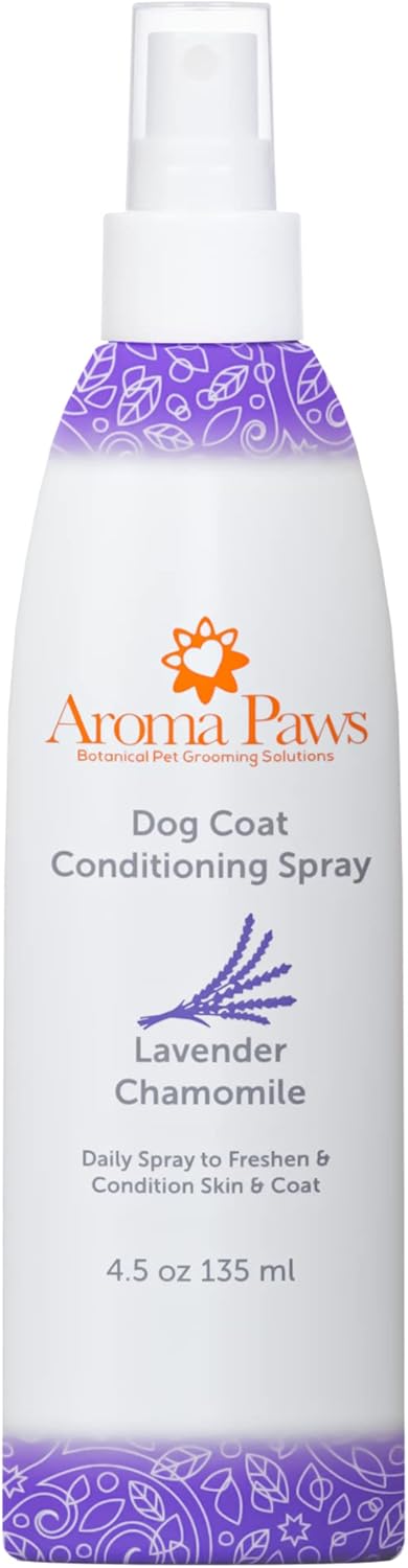 Dog Coat Conditioning Spray - Pet-Friendly Detangler with Natural Essential Oils for Dogs - Lavender Chamomile 4.5 oz.