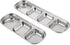 VILLCASE 2pcs Stainless Steel Feeding Tray, Compartment Pet Tray Food Bowls for Small Dogs and Cats