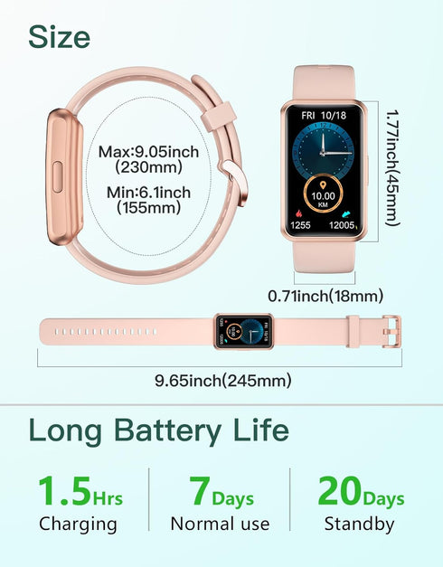 HUAKUA Fitness Tracker, No Bluetooth or APP Needed, Waterproof Fitness Watch for Men and Women