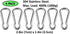 Heavy Duty Stainless Steel Carabiner Spring Snap Clip Link Hooks, 200-500lb Load, 2, 6 & 12 Packs