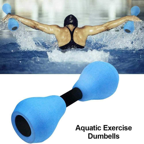 MSUIINT Water Dumbbells, 2 Pcs Blue Foam Dumbbell for Aquatic Exercise, Pool Fitness Equipment