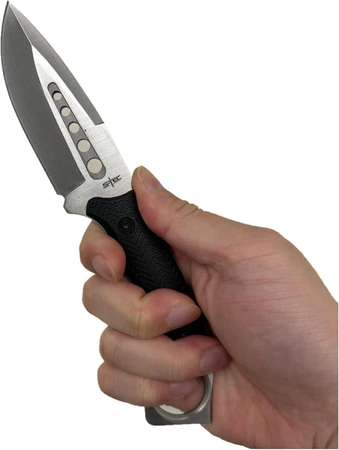 S-TEC 9" Full Tang Tactical Knife with ABS Swivel Sheath - GEN 2