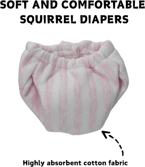 (3.9" 6.3"), Count, 1) Washable Squirrel Diapers - Extra Small Reusable Pet Cloth Diapers Highly Absorbent Leak-Proof