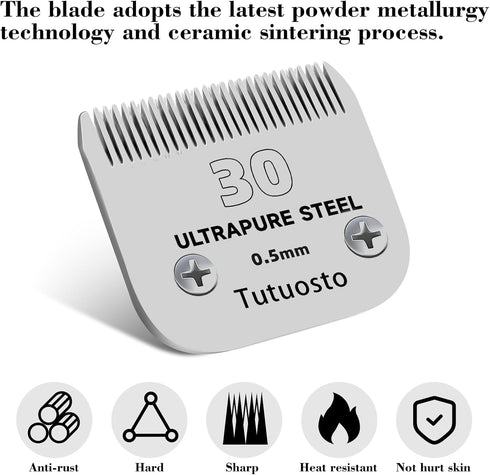30# Clipper Blades Pet Grooming Clipper Replacement Blades Detachable Blade Compatible with andis/wahl/Oster Dog Clippers