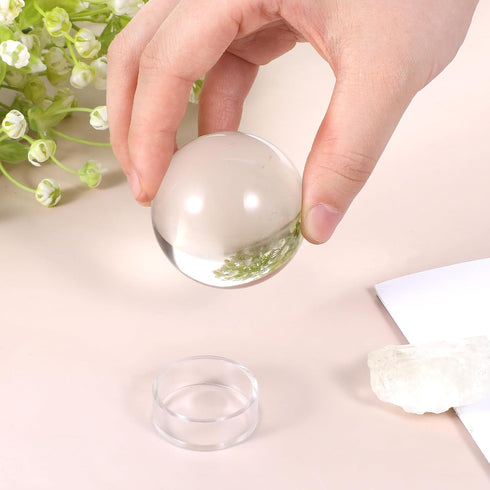 Aysatogc 15Pcs Baseball Holder, Ball Stand Baseball Stand Sphere Holders for Display Clear Ring Acrylic Display Holders