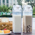 FveBzem 2 Pack 17oz/500ml Milk Carton Water Bottle Plastic Milk Box BPA Free Child Friendly Reusable Milk Carton Shaped