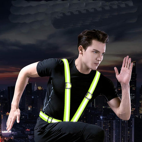 Reflective Vest Running Gear, High Visible Reflective Gear for Nighttime Running, Adjustable Safety Vests (2 Pack)