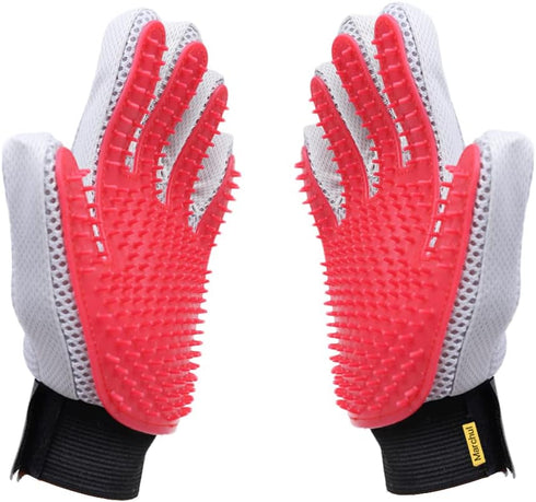 Marchul Pet Grooming Gloves, Cat Dog Hair Remover Glove Brush, 1 Pair for Long & Short Hair, Horse Grooming