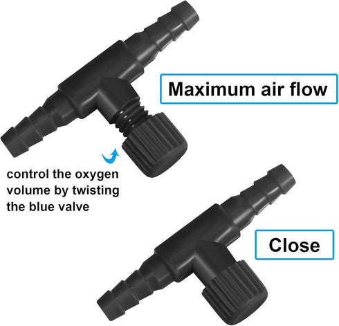 30 Pieces Aquarium Valve Set - 2-Way Fish Tank Air Control Valve T Shape Connector for 4 mm Air Tube