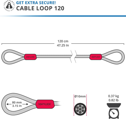 SeatyLock Bike Cable Lock, Anti Theft Triple Braided Steel Cable, Universal Fit Flexible Locking Cables