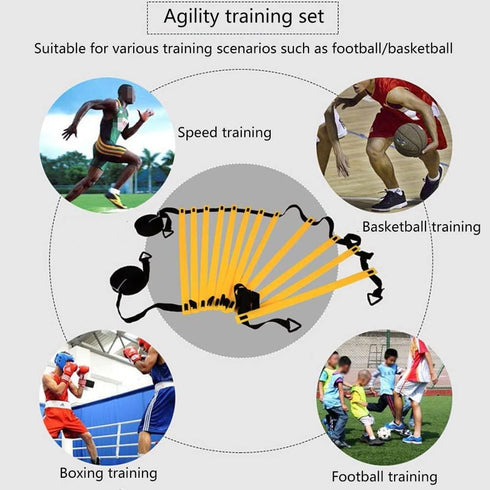 YCRRVAE Set, 1 4 Piles,12 Cones,1 Football Training Equipment | Speed Agility Training Including Agility Ladder, Steel