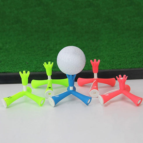 Green Rubber Golf Tees for Mats, Adjustable Portable Golf Tee, Anti-Flying Tripod for Training Court Clubs