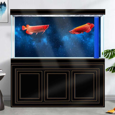 36X18IN Art Starry Aquarium Background with 8 EVA Double-Sided Tape, Starry Fish Tank Decorations