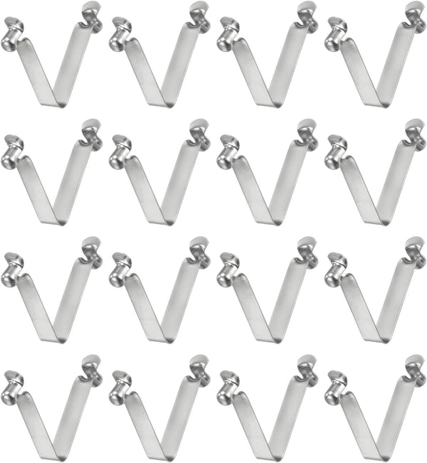 HARFINGTON 16pcs Double Button Kayak Paddle Snap Spring Clip, 5x6.5x35mm, 65Mn Spring Steel for Camping