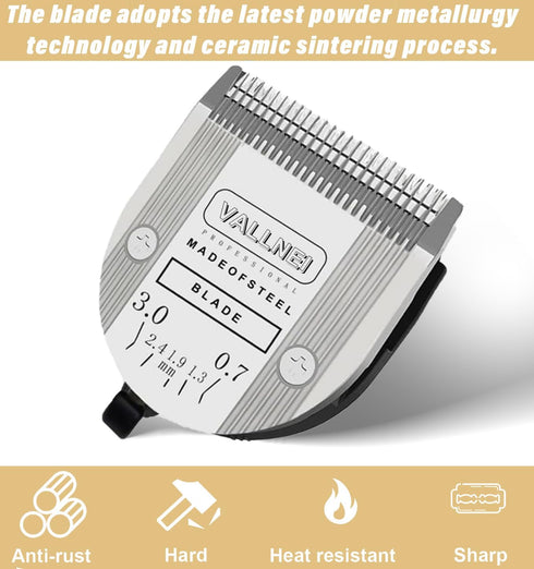 VALLNEI [3-Pack Professional Animal Clipper Blade Compatible with Wahl Arco, Bravura, Chromado, Creativa, Figura
