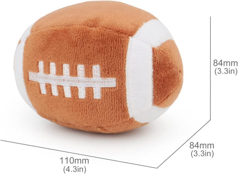 Dog Toys Balls, Chewable Plush Rugby for Dogs, Soft Squeaky Ball for Indoor & Outdoor Play, Birthday for Puppies