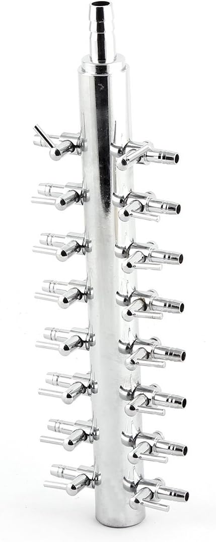 uxcell 16 Way Inline Manifold Air Flow Pump Tubing Splitter with Lever Control Valve