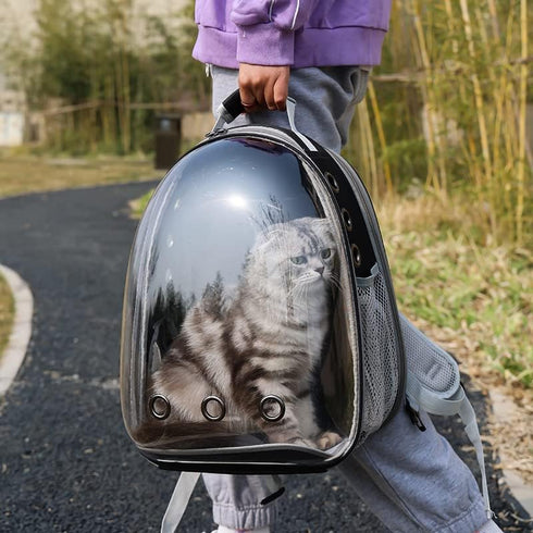 Expandable Cat Backpack Carrier Bubble, Airline Approved Pet Carrier Backpack for Large Cats and Small Dogs up to 20 lbs
