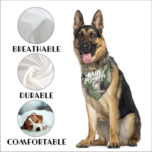 Dog Bandana, Baby Security Dog Scarf, Camouflage Printing, Pet Announcement Scarf, Gift for Dog (H16)