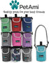PetAmi Dog Treat Pouch, Large Training Treat Pouch with Pocket, Dog Trainer Essentials Supply Holder (Floral Grey)