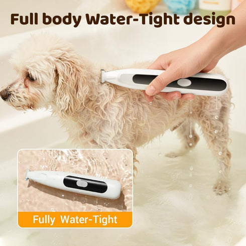 Trimmer, Trimmer Dog Paw Dog Hair Electric Pet Grooming Clipper, Waterproof Rechargeable LED Precision Shaver for Dogs
