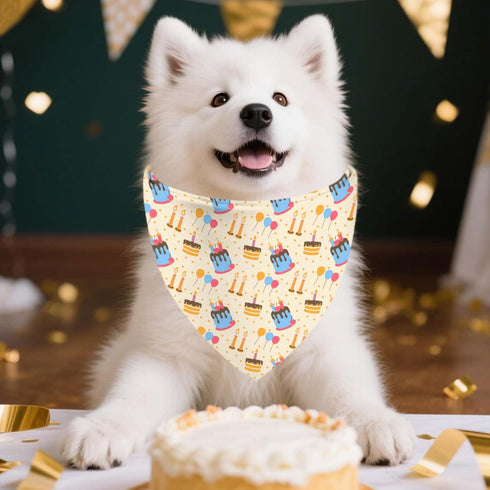 Adjustable Birthday Dog Bandanas - Double-Sided Triangle Scarves for Pets