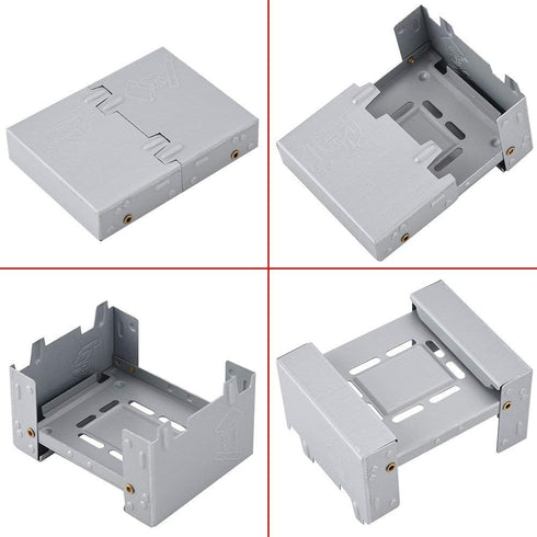 Folding Portable Stove - 95 x 75mm Solid Fuel Camping Stove for Outdoor Cooking