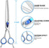 8'' Thinning Shears for Dogs, Professional Grooming Shears, Japan 440C Stainless Steel, Sharp Heavy Duty Blending