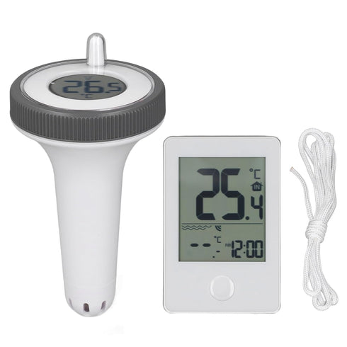 Badafaci 60m 1 IP67 Swimming Wireless Pool Thermometer, LCD Display with Range and Accuracy, Floating Thermometer