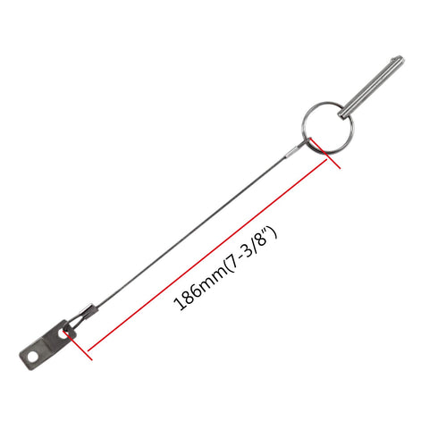 Quick Release Pin, 1/4" Diameter, 3-3/4" Total Length, 316 Stainless Steel Bimini Top Pin (4 Pack)