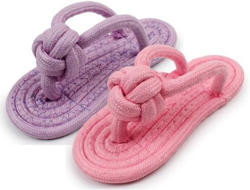 Dog Chew Rope Toy 2Pack, Funny Decoy Toy, Natural Cotton Rope Slipper Interactive Pet Chewing Toys